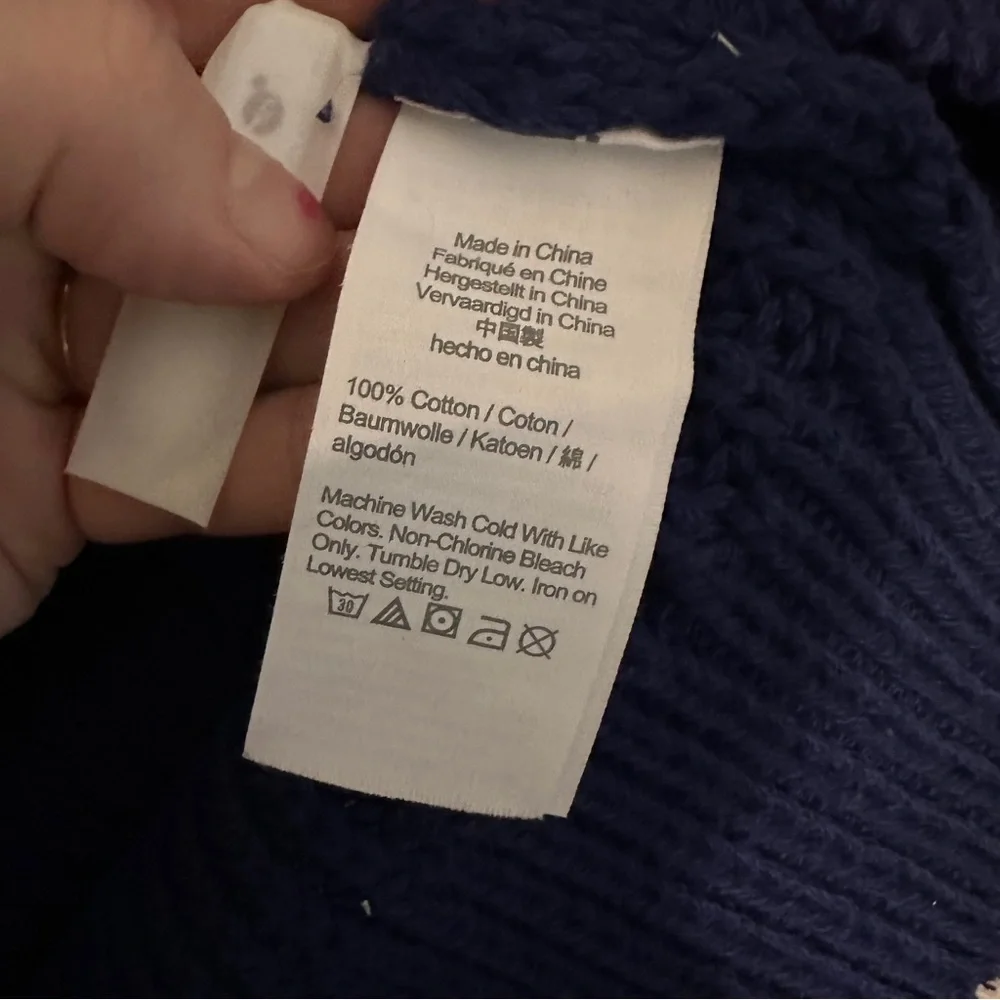 J. Crew Heritage Cotton Shaker Stitch Pullover Sweater Blue Size Men’s Large